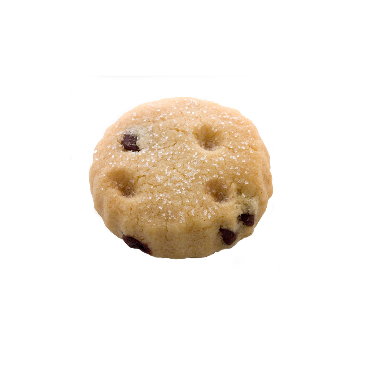 Chocolate chip biscuit on a white background