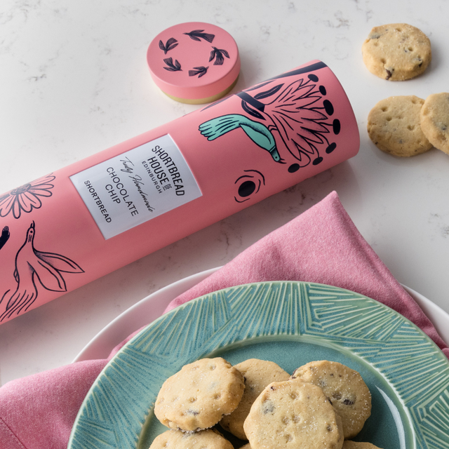 Eden Range Tin of Truly Handmade Shortbread Biscuits with Chocolate Chip - 250g