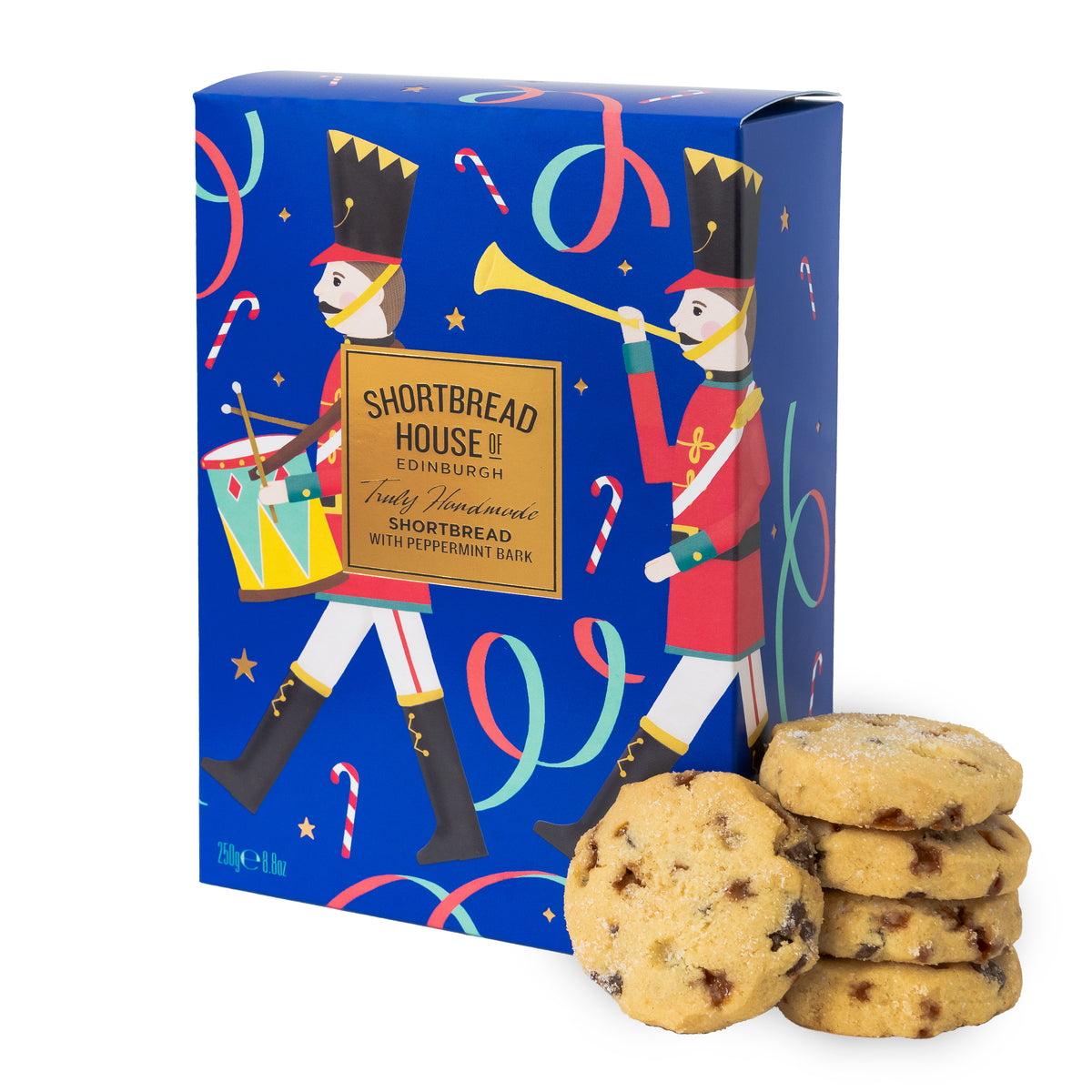 Case of 6 - 250g Box of Truly Handmade Peppermint Bark Shortbread