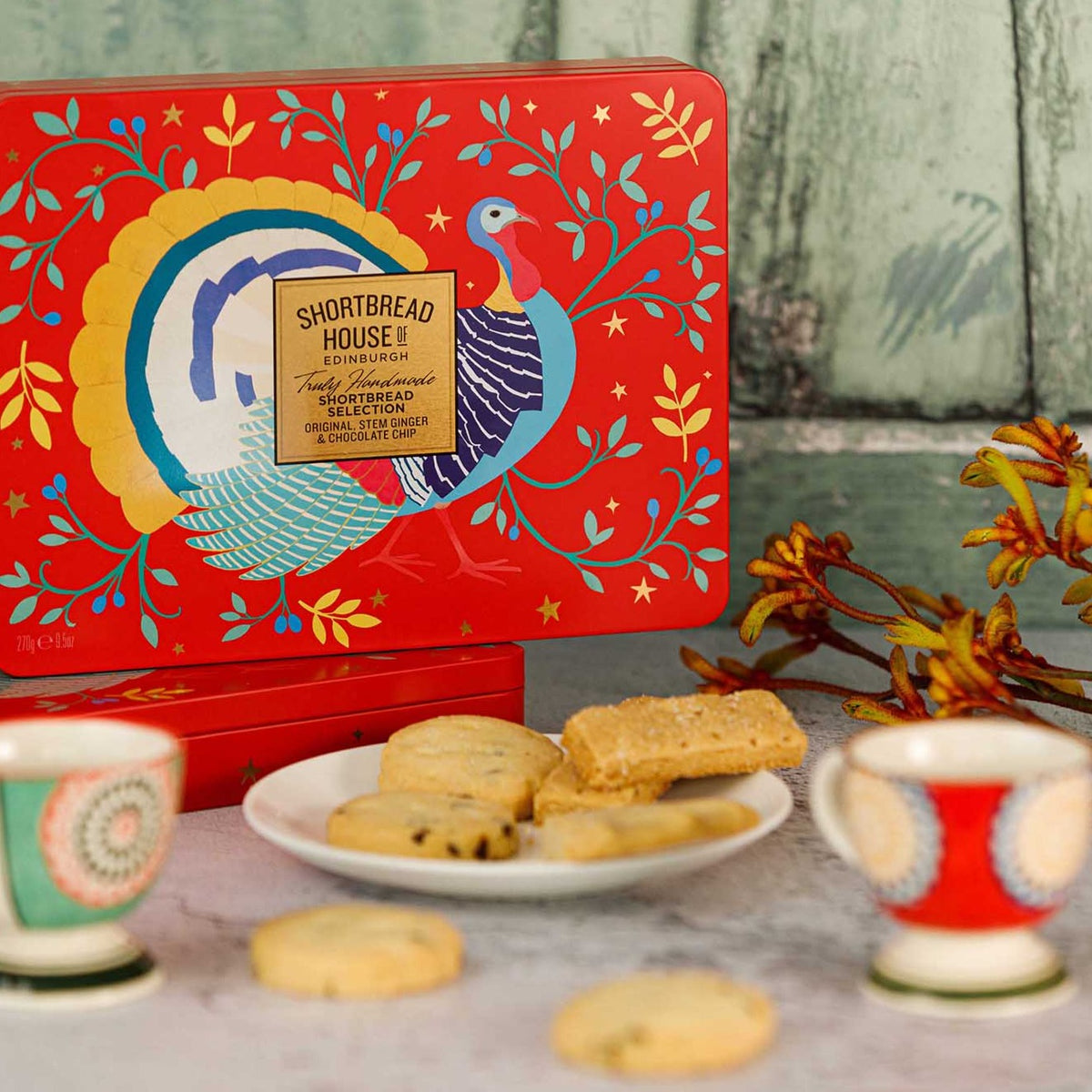 christmas shortbread selection gift tin