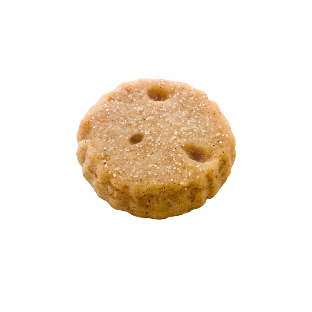 Round biscuit on a white background