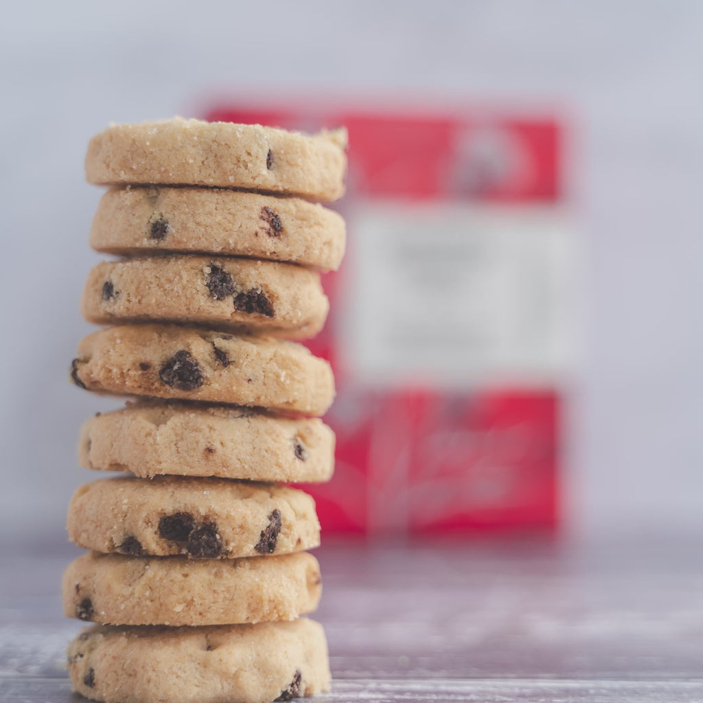 short video of shortbread biscuits being stacked up